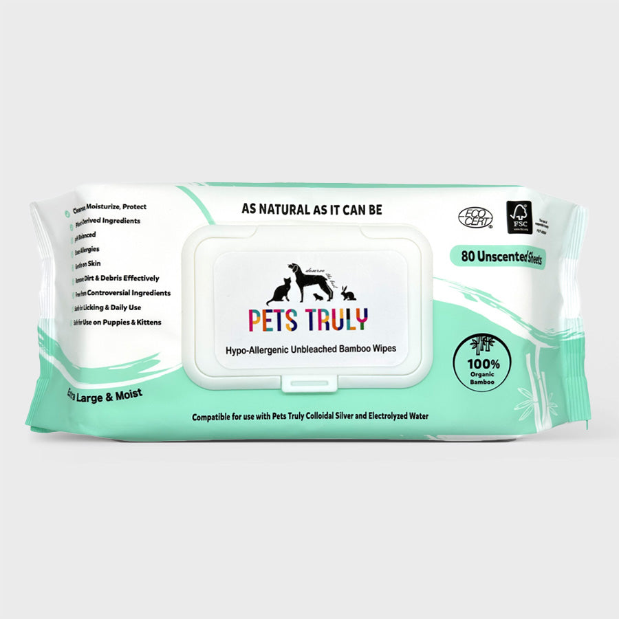 Pets Truly Hypo-Allergenic Unbleached Bamboo Wipes 80s